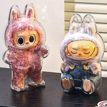 Labubu Outfit Anti-Dust Cover Crystal Acrylic Display Labubu Clothes Protective Case Hard Shell Box Case