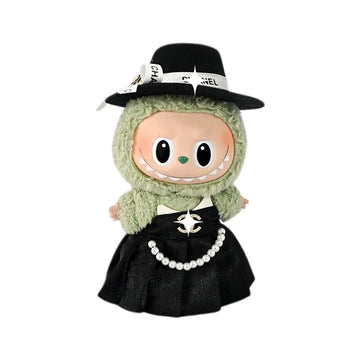 Labubu Doll Clothes Black Evening Dress Elegant Formal Style