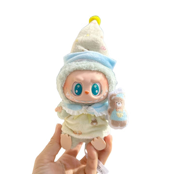 Labubu Doll Clothes Pajama Set with Plush Toy and Sleep Hat Bedtime Outfit
