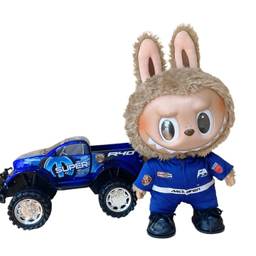 Labubu Doll Racing Suit Set Porsche Racing Uniform
