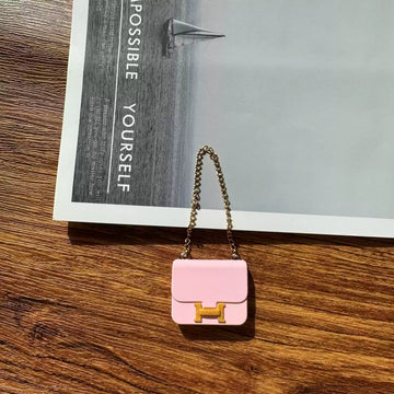 Labubu Mini Constance Bag - Pink with Gold Accent