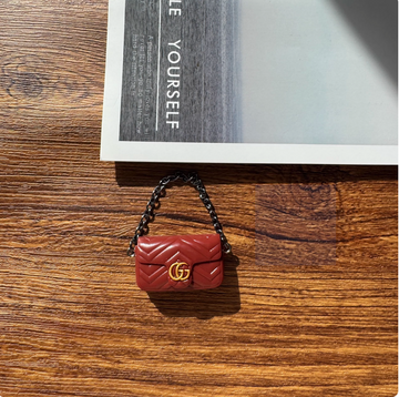 Labubu Mini Quilted Handbag - Red with Gold Accent