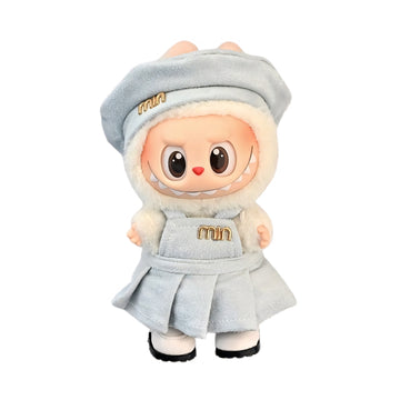 Labubu Doll Clothes French Beret Dress Set Soft Wool Style