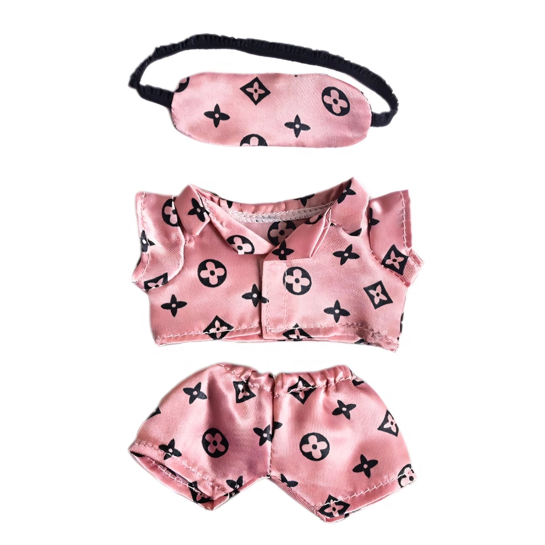 Labubu Doll Clothes Luxury Pajama Set with Eye Mask