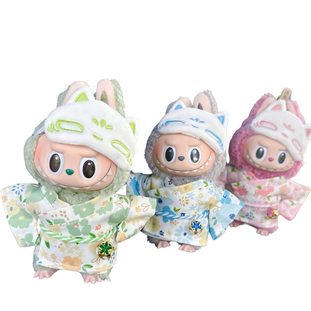 Labubu Doll Clothes Handmade Yukata Outfit Set Japanese Kimono Style