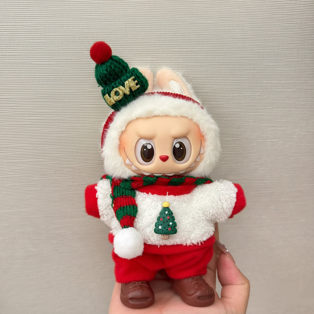 MUST-HAVE Labubu Christmas Costume Set | The Monsters Doll Accessories & Winter Outfit