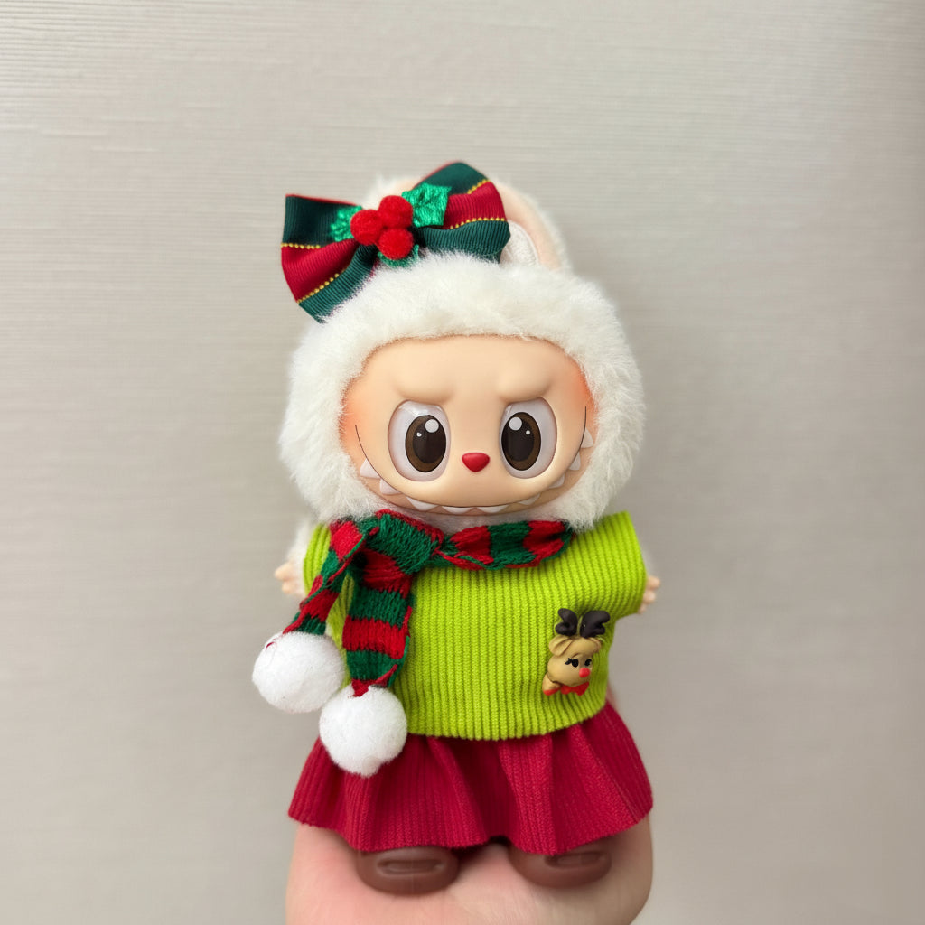 MUST-HAVE Labubu Christmas Costume Set | The Monsters Doll Accessories & Winter Outfit
