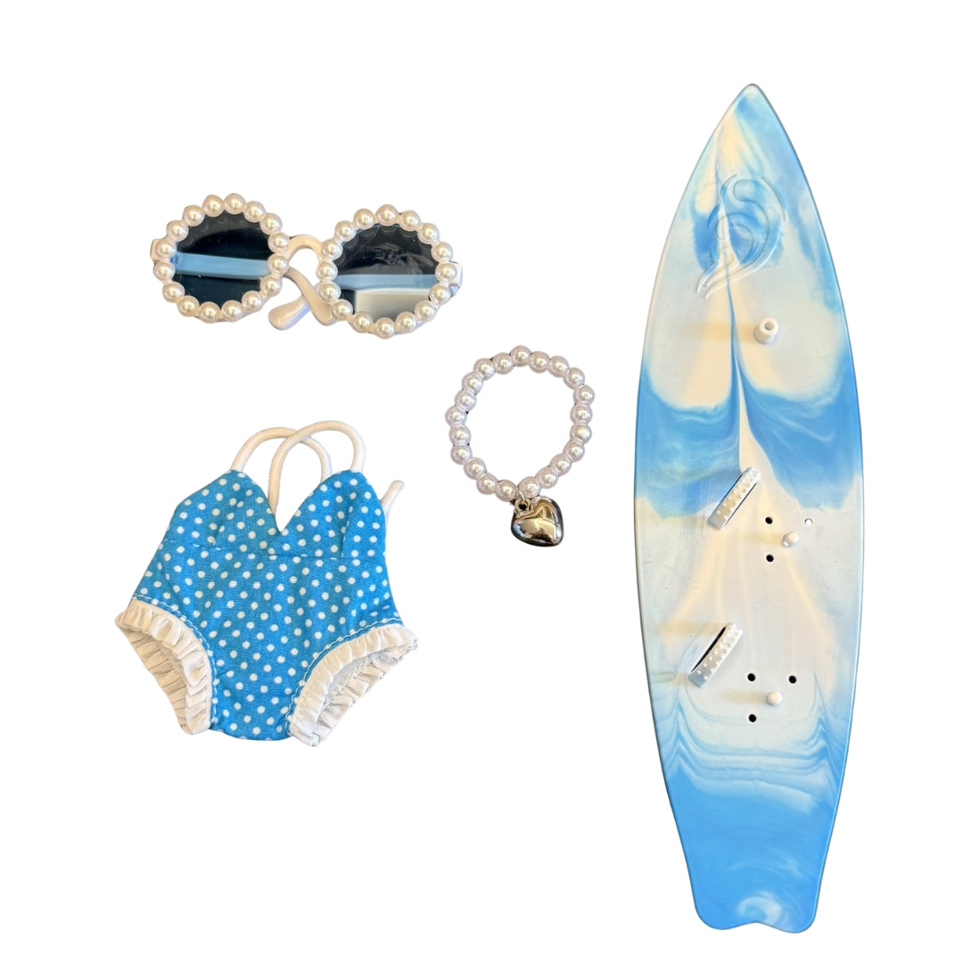 Labubu Doll Clothes Summer Swimsuit Vacation Set Beach Look