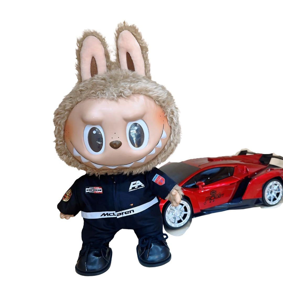 Labubu Doll Racing Suit Set Porsche Racing Uniform
