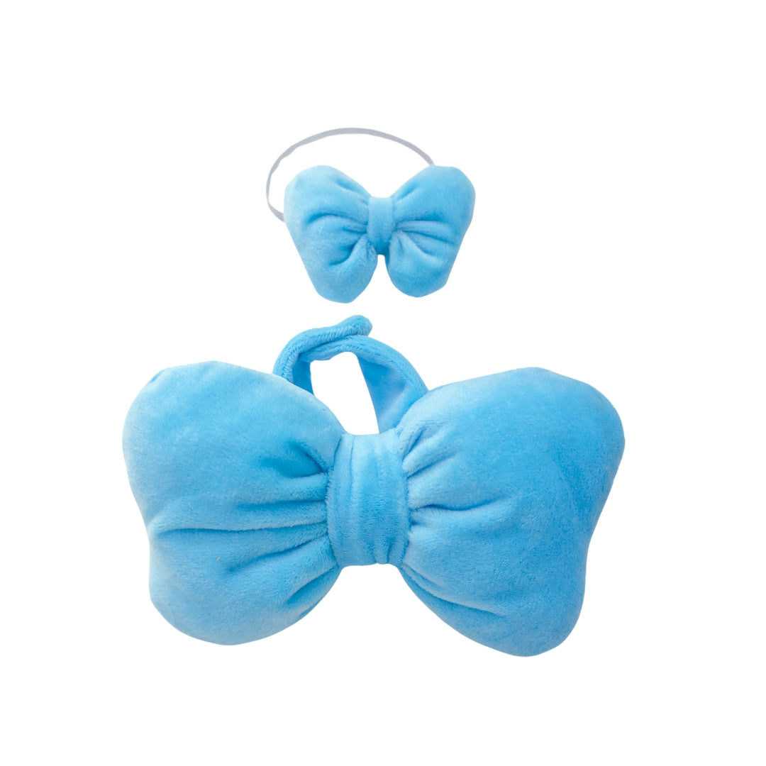 Labubu Doll Clothes Fluffy Party Romper with Big Bow Wings