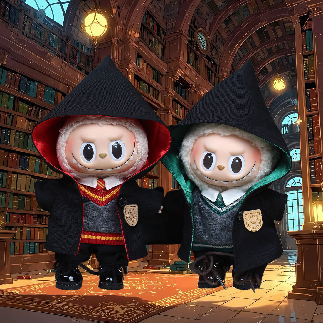 Labubu Doll Clothes Wizard School Robe Outfit Set Harry Potter Inspired Style