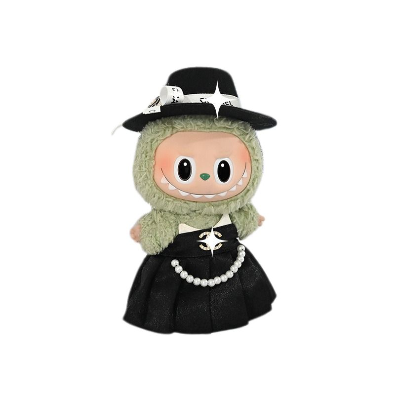 Labubu Doll Clothes Black Evening Dress Elegant Formal Style