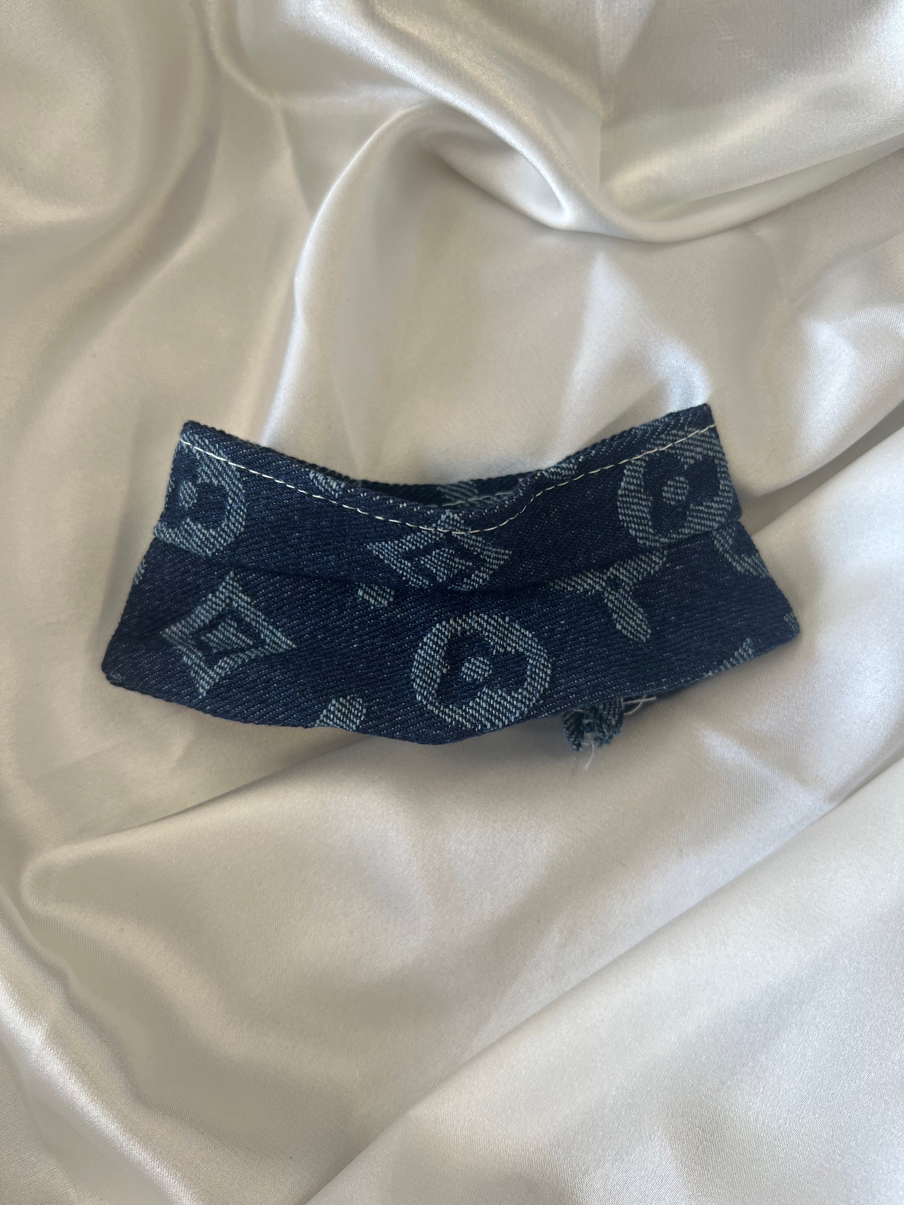 Labubu L.V. Inspired Navy Monogram Denim Set - Overalls & Fisherman Hat