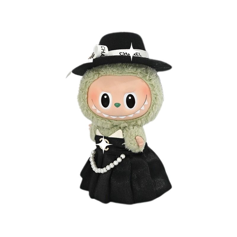 Labubu Doll Clothes Black Evening Dress Elegant Formal Style