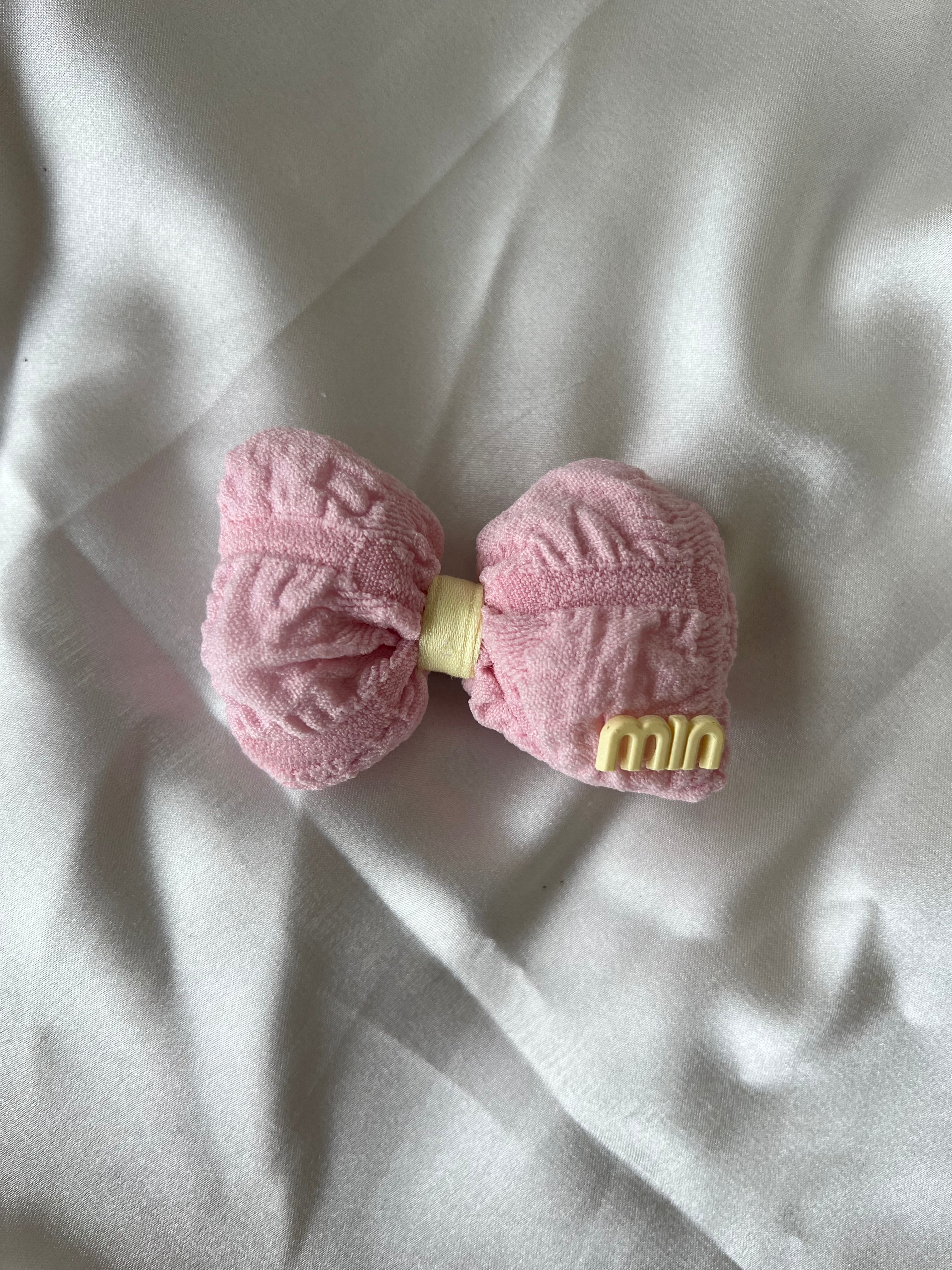 Labubu Sweet Tweed Set - Pink Overalls & Matching Bow Accessory