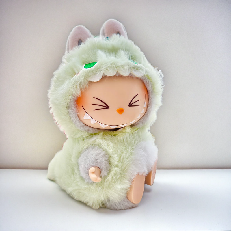 Labubu Mint Monster Outfit Set - Green Fluffy Character Costume