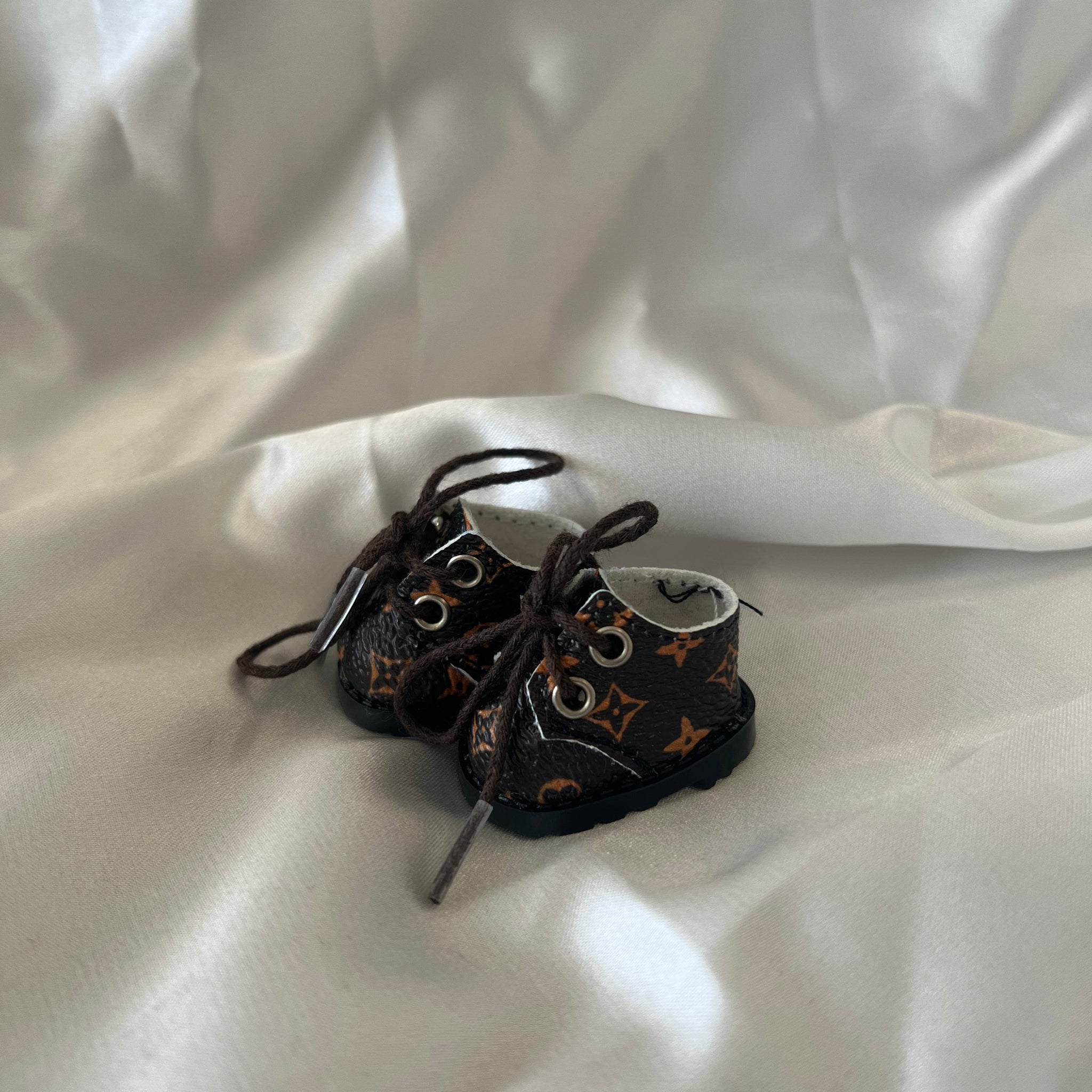Labubu L.V. Inspired Mini Boots - Brown Monogram