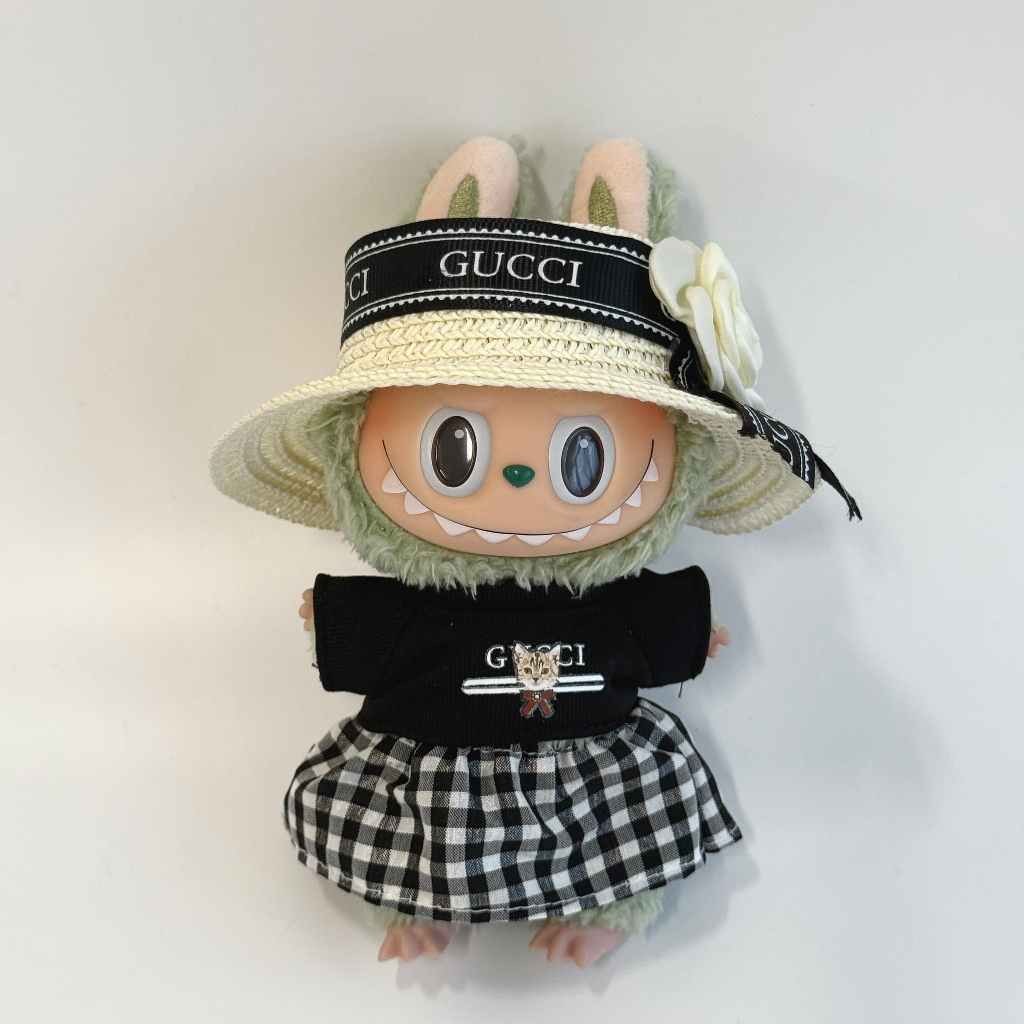 Labubu GG-Inspired Garden Party Set with Straw Hat