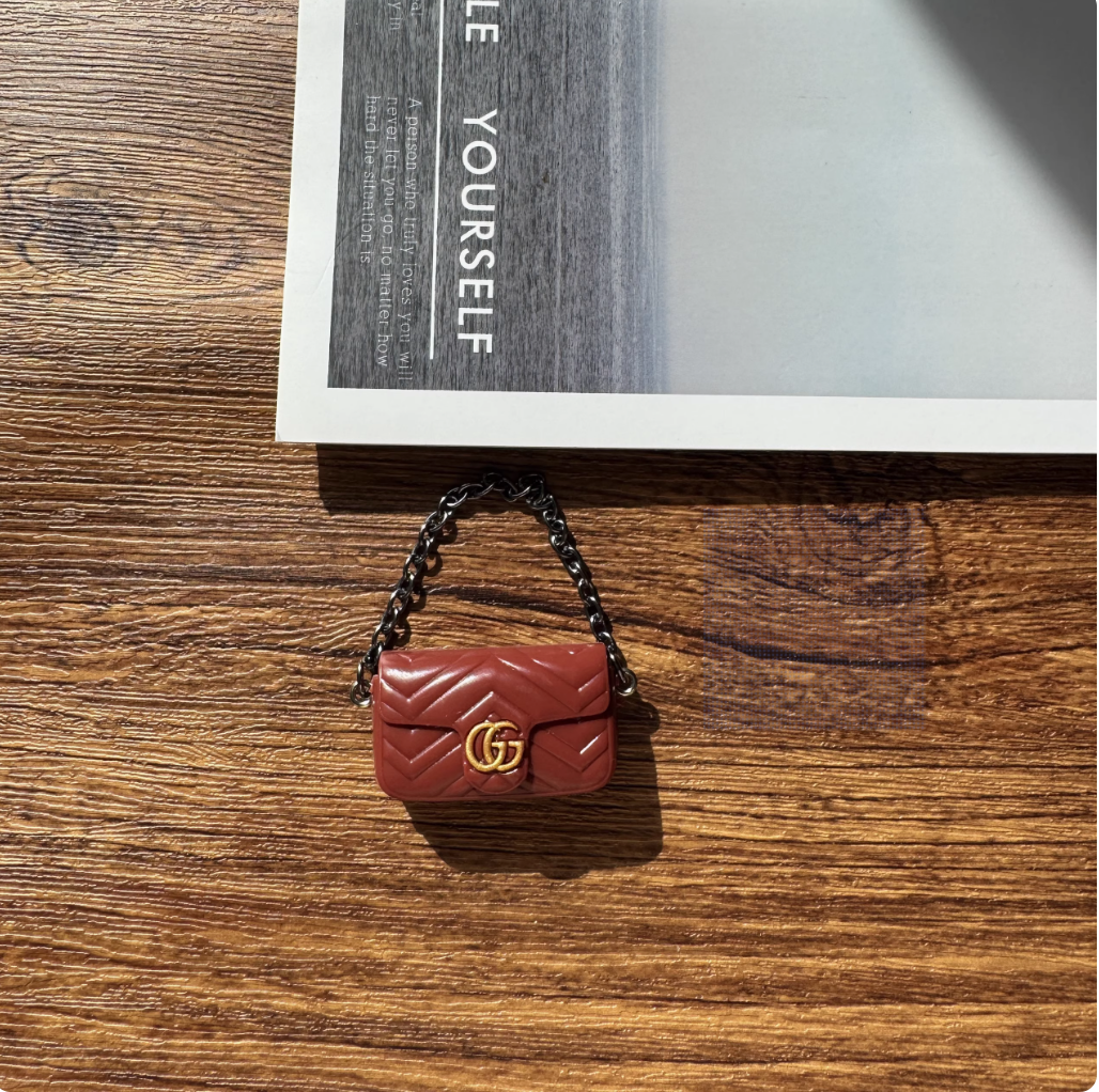 Labubu Mini Quilted Handbag - Red with Gold Accent