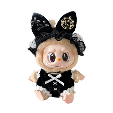 Labubu Doll Clothes Black Bunny Girl Outfit