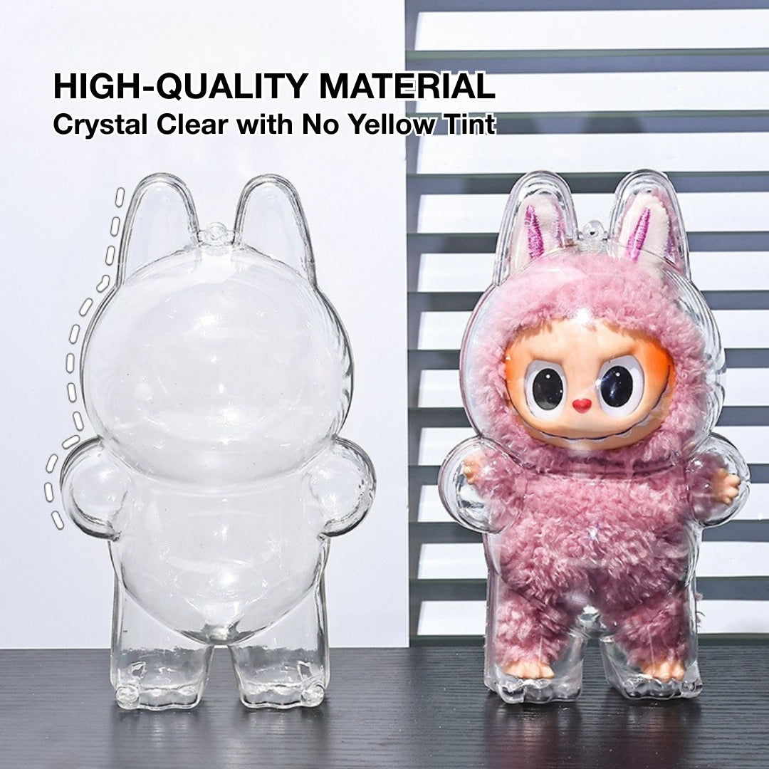 Labubu Outfit Anti-Dust Cover Crystal Acrylic Display Labubu Clothes Protective Case Hard Shell Box Case