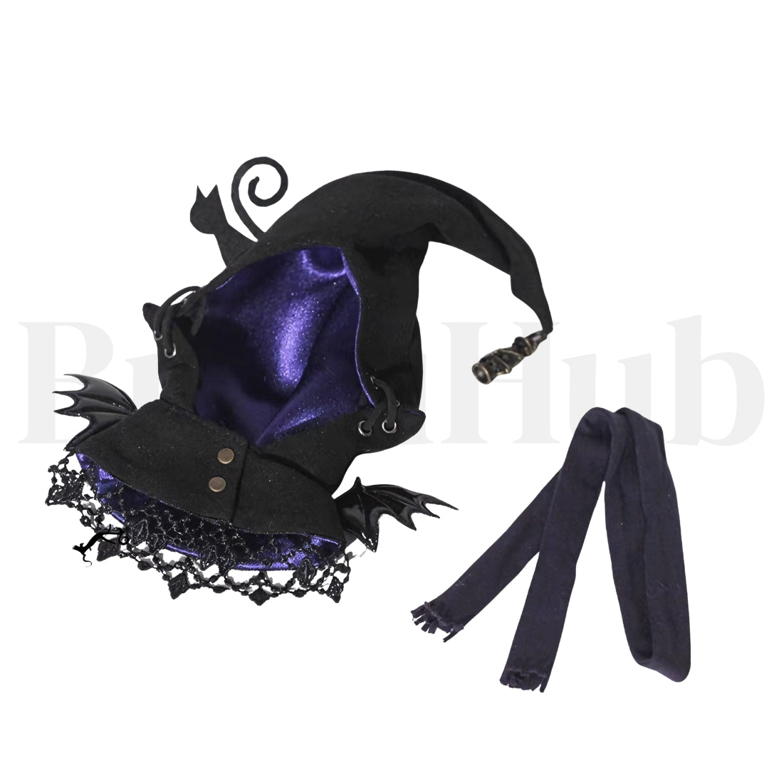 Labubu Halloween Doll Clothes Magic Outfit Set Witch and Black Cat Outfit Set