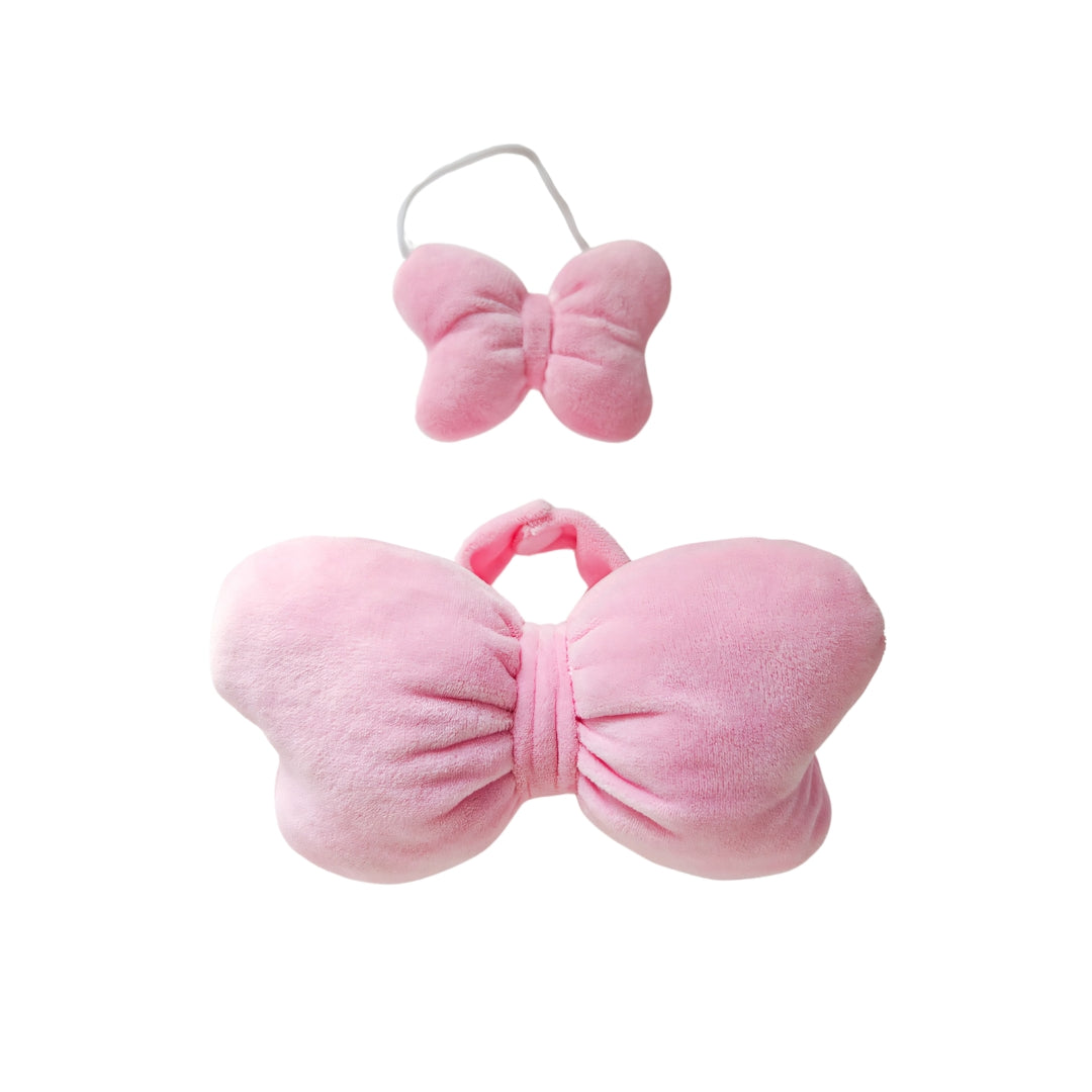 Labubu Doll Clothes Fluffy Party Romper with Big Bow Wings
