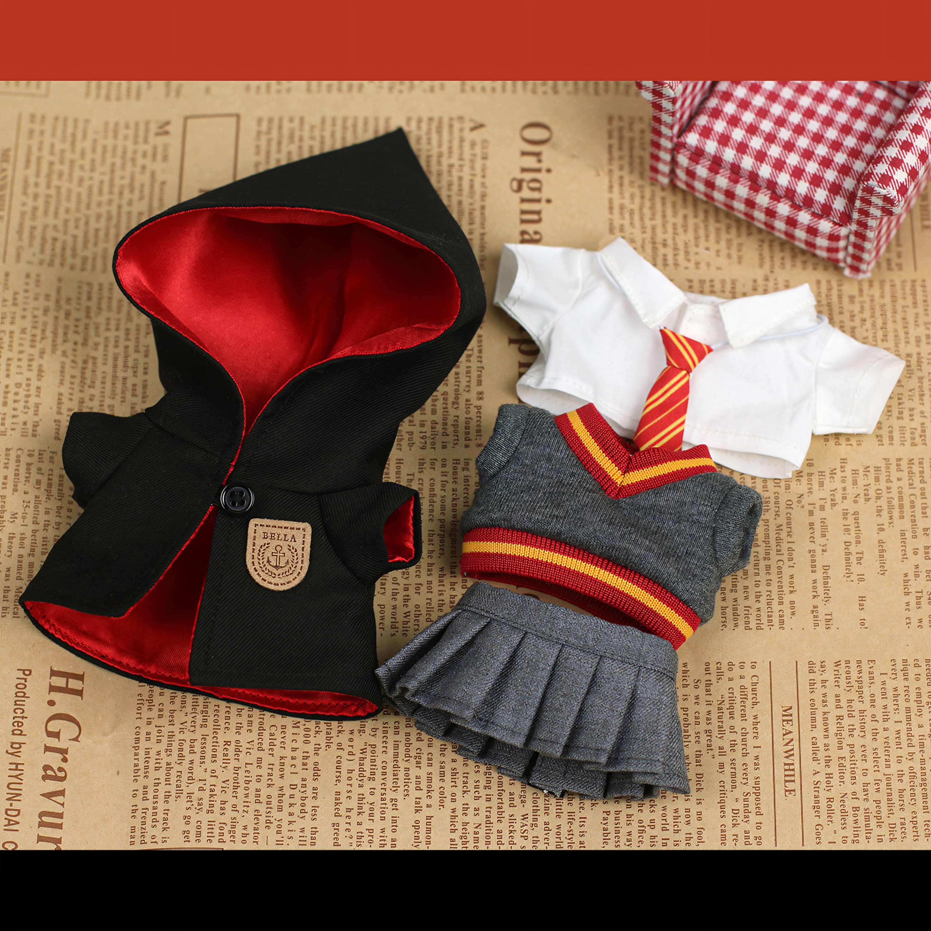 Labubu Doll Clothes Wizard School Robe Outfit Set Harry Potter Inspired Style