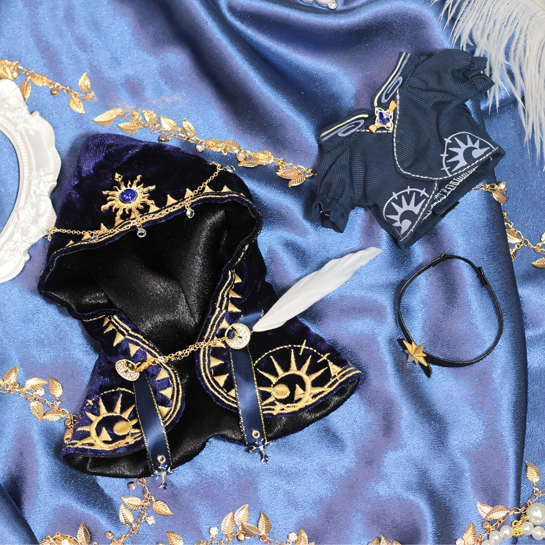 Labubu Doll Clothes Cloak Robe Temple Priest Cosplay Set