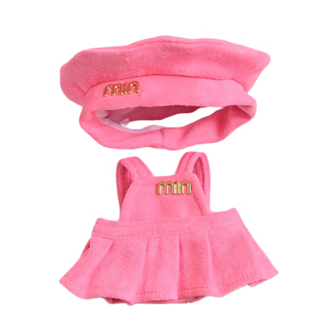 Labubu Doll Clothes French Beret Dress Set Soft Wool Style