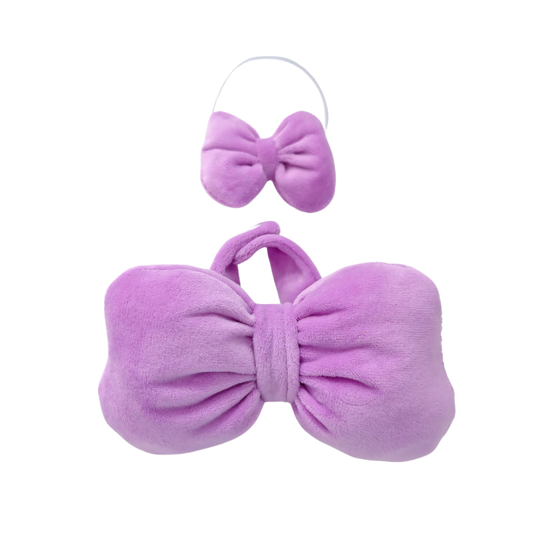 Labubu Doll Clothes Fluffy Party Romper with Big Bow Wings