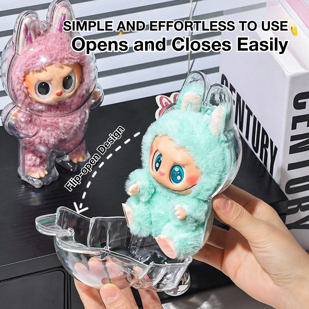 Labubu Outfit Anti-Dust Cover Crystal Acrylic Display Labubu Clothes Protective Case Hard Shell Box Case