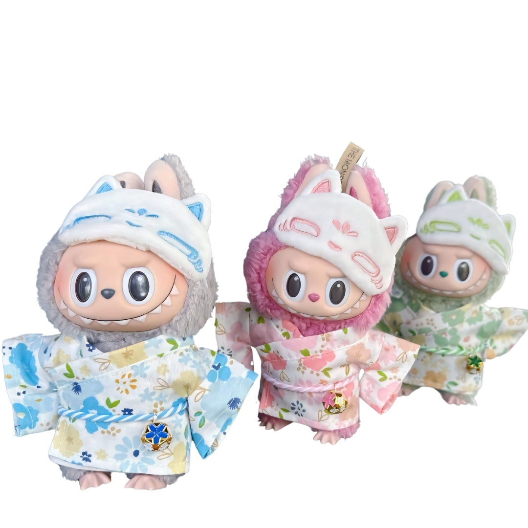 Labubu Doll Clothes Handmade Yukata Outfit Set Japanese Kimono Style