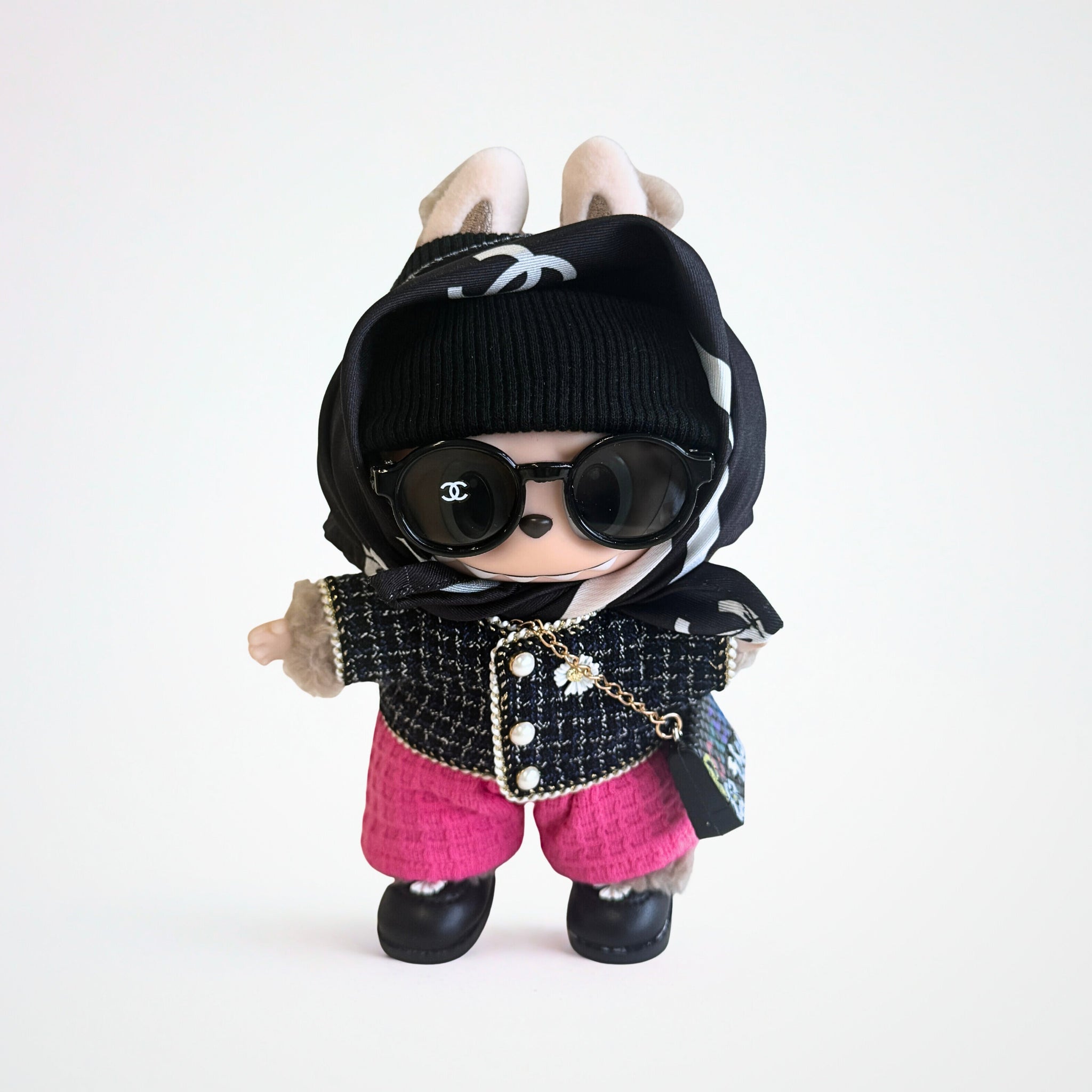 Labubu Tweed Airport Fashion Set - G-Dragon Inspired Collection (7 items)