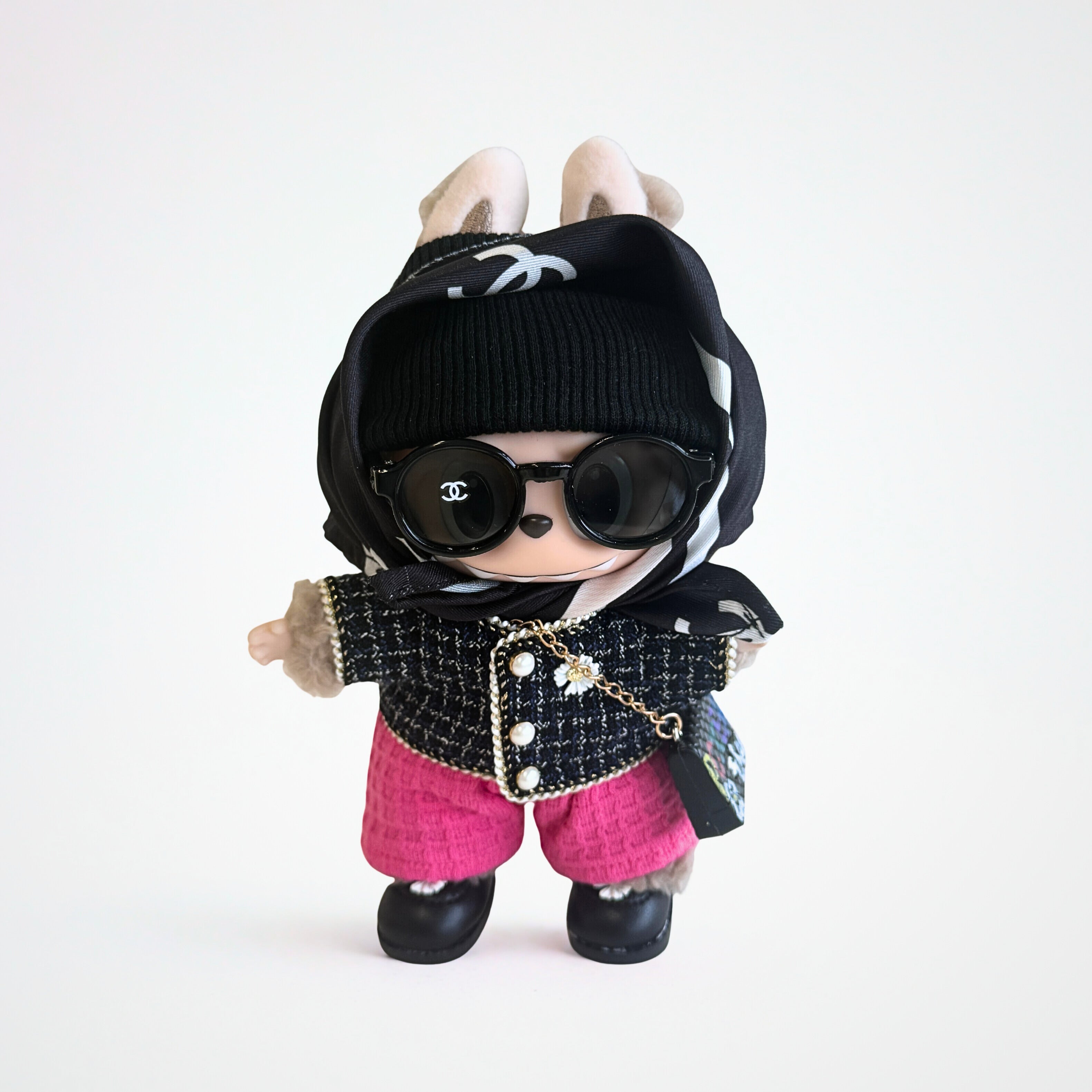 Labubu Tweed Airport Fashion Set - G-Dragon Inspired Collection (7 items)