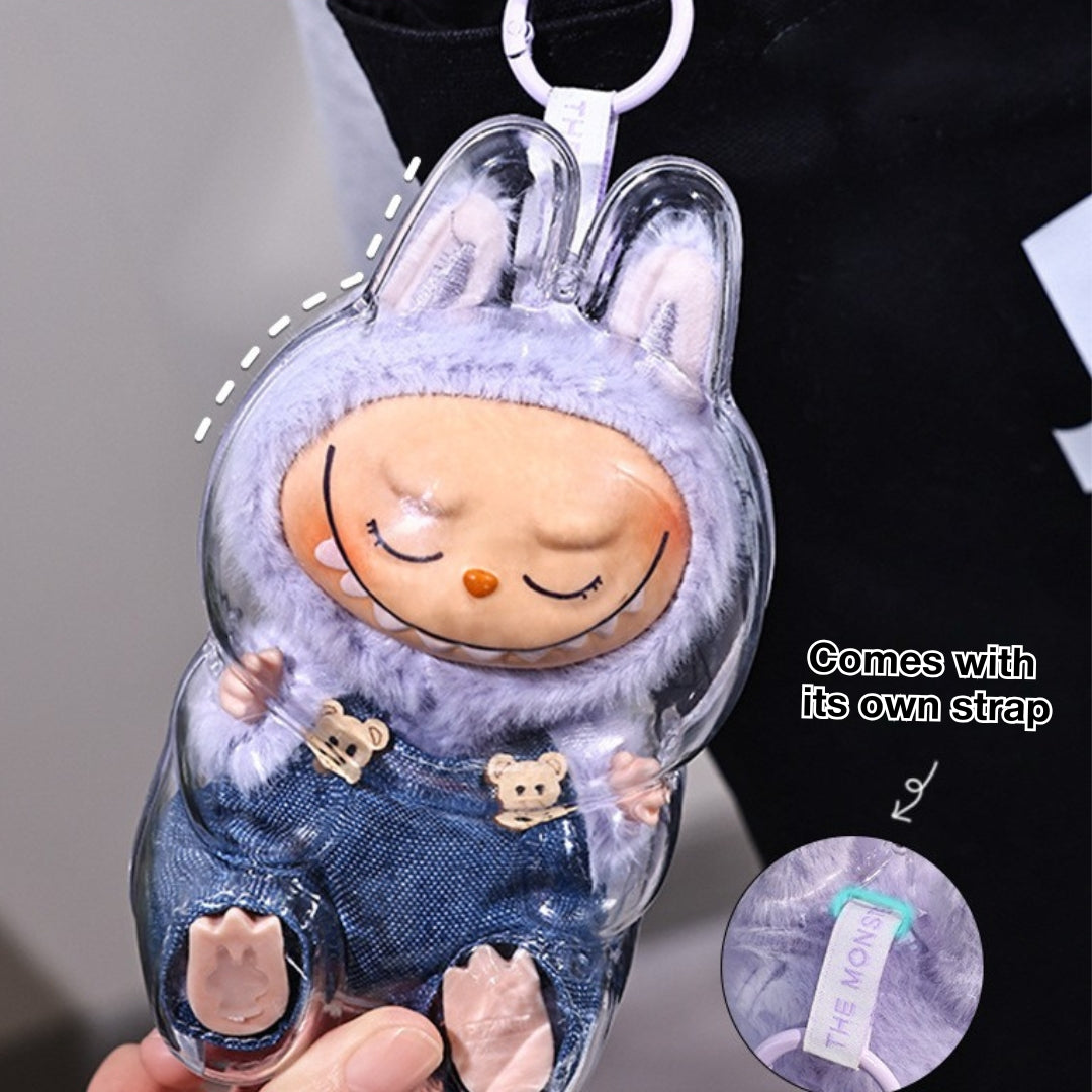 Labubu Outfit Anti-Dust Cover Crystal Acrylic Display Labubu Clothes Protective Case Hard Shell Box Case